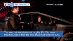 VOA60 America - Tesla introduces the long-delayed Cybertruck