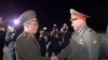 
In this photo released by North Korea's Korean Central News Agency, Russian Defense Minister Sergei Shoigu, right, is welcomed by North Korean Defense Minister Kang Sun Nam at Pyongyang International Airport in Pyongyang, North Korea, July 25, 2023.