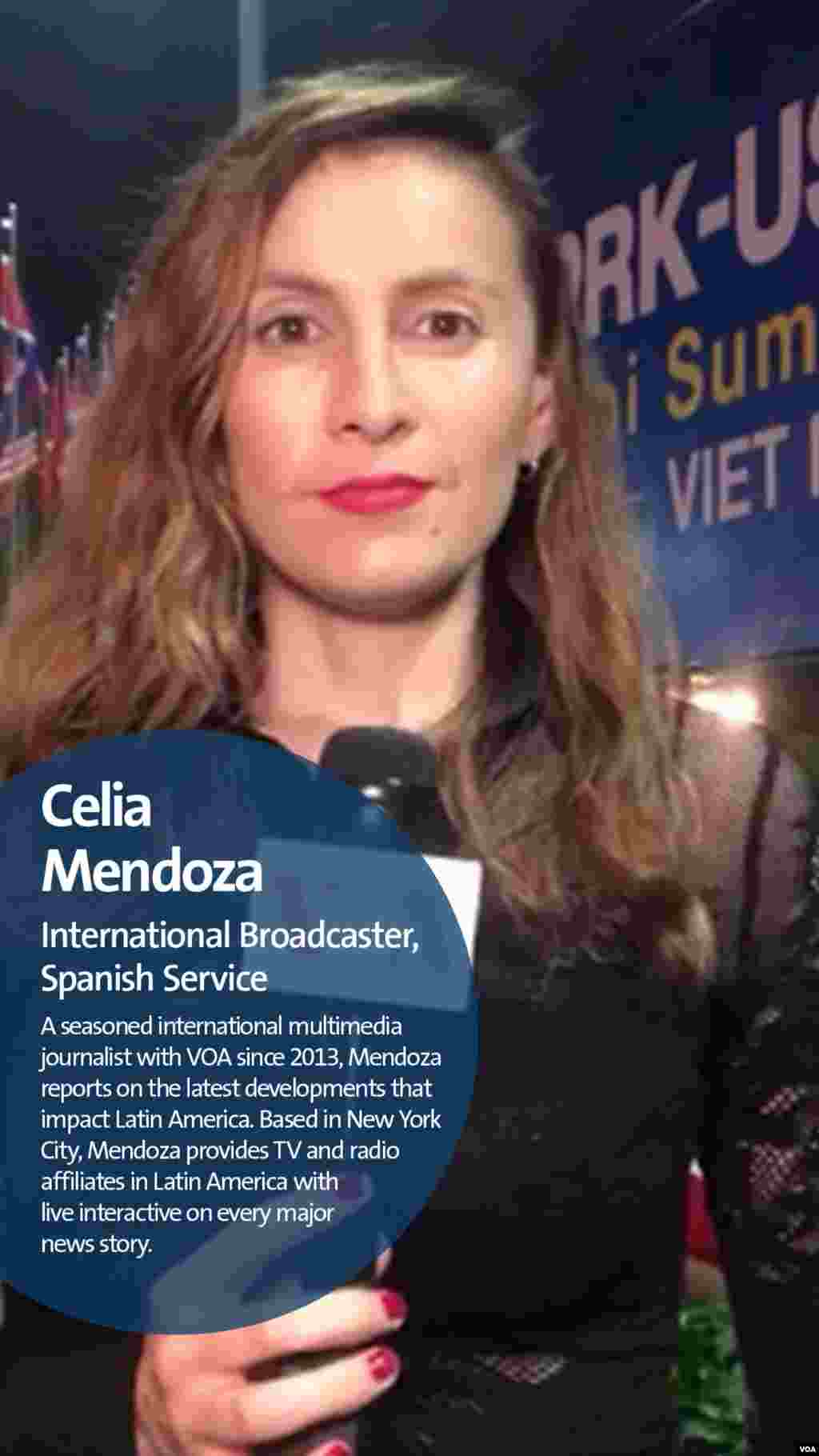 Celia Mendoza is an international broadcaster for VOA Spanish.&nbsp;