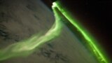 FILE - This NASA image released June 21, 2010, shows the Aurora Australis on May 29, 2010. The image was taken during a geomagnetic storm; the U.S. Space Weather Prediction Center has issued a warning for a strong geomagnetic storm on Saturday.
