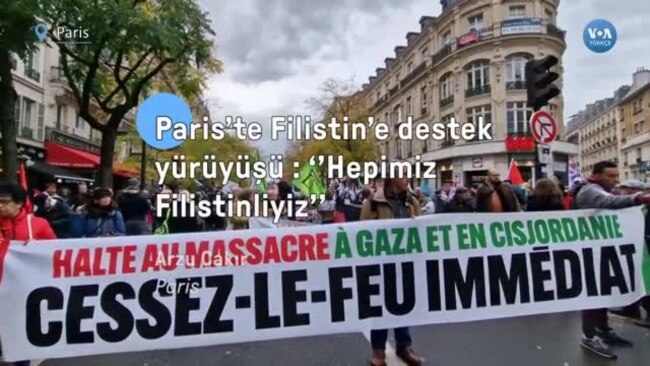 Paris’te Filistin’e destek yürüyüşü: “Hepimiz Filistinliyiz”