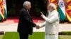 印度總理納倫德拉·莫迪2023年7月21日在新德里會晤歡迎斯里蘭卡總統拉尼爾·維克勒馬辛哈(左)