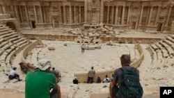 Tourists visit Roman ruins in Palmyra, Syria, May 11, 2023. Palmyra was captured by the Islamic State militants in 2015, who blew up some of the most iconic structures.