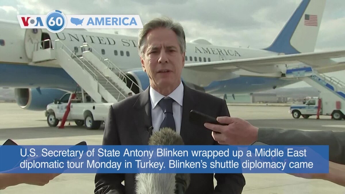 VOA60 America   US Secretary Of State Blinken In Jordan Amid Push For