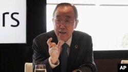 Former U.N. Secretary-General Ban Ki-moon speaks during a news conference in Seoul, South Korea, May 31, 2023. 