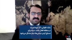 بابک تقوایی: اگر گروه ضربت در منطقه فعال باشد، سپاه برای مسلح کردن نیابتی‌ها دچار مشکل می‌شود