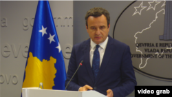 Kosovski premijer Aljbin Kurti na konferenciji za novinare, 13. juna 2023.