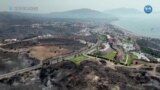 Rodos’ta yangın sonrası oluşan tahribat havadan görüntülendi 