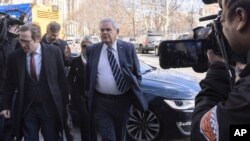 Sen. Bob Menendez, a Democrat representing New Jersey, arrives at Manhattan federal court, March 11, 2024, in New York.