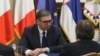 Predsednik Srbije Aleksandar Vučić se sa predstavnicima zemalja Kvinte i EU (FoNet)
