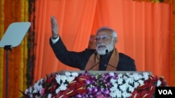 Indian Prime Minister Narendra Modi visits the Indian side of Kashmir for the first time in five years, March 7, 2024. (Wasim Nabi for VOA) 