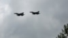 Ukrainian F-16 fighter jets are seen in the air during marking the Day of the Ukrainian Air Forces in an undisclosed location, Aug. 4, 2024. Ukraine's air force said on Aug. 29 that one of the F-16 warplanes that Ukraine had received from its Western partners has crashed.