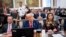 Former President Donald Trump sits in the courtroom with his legal team before the continuation of his civil business fraud trial at New York Supreme Court, in New York, Oct. 17, 2023.