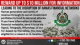 U.S. State Department Rewards for Justice Poster for Hamas Financial Network