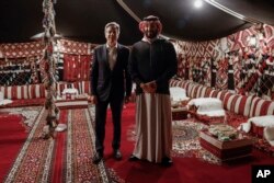 U.S. Secretary of State Antony Blinken meets with Saudi Crown Prince Mohammed bin Salman during his week-long trip aimed at calming tensions across the Middle East, in Al Ula, Saudi Arabia, Jan. 8, 2024