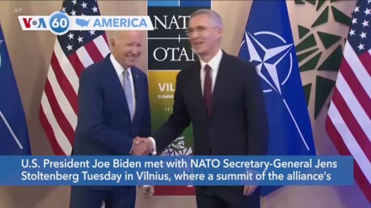 VOA60 America U.S. President Joe Biden met with NATO SecretaryGeneral