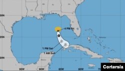 La tormenta tropical Arlene se formó el viernes en el Atlántico y se dirige a Cuba. Foto: NHC.
