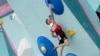 Jakob Schubert of Austria competes in the men's boulder and lead, boulder final, during the sport climbing competition at the 2024 Summer Olympics, Aug. 9, 2024, in Le Bourget, France. 