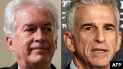 Drejtuesi i CIA-s, William Burns dhe drejtuesi i agjencisë izraelite të zbulimit Mossad, David Barnea .