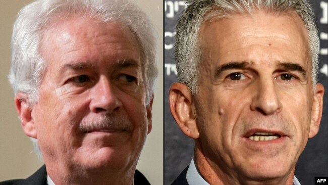 Drejtuesi i CIA-s, William Burns dhe drejtuesi i agjencisë izraelite të zbulimit Mossad, David Barnea .