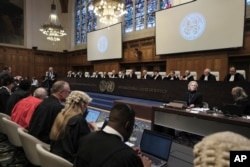 Judges and related parties sat in a hearing at the International Court of Justice discussing Israel's accusation of genocide in Gaza, which was held in The Hague, Netherlands (photo: doc).