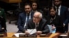 FILE - Palestinian Ambassador to the U.N. Riyad Mansour speaks during the Security Council meeting at United Nations headquarters, Dec. 22, 2023.