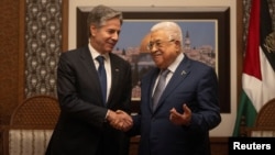 Blinken sa palestinskim predsjednikom Mahmudom Abasom tokom sastanka 30. novembra 2023. na Zapadnoj obali (Foto: Nasser Nasser/Pool via REUTERS)