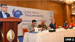 জাতিসংঘ শান্তিরক্ষী মন্ত্রী পর্যায়ের প্রস্তুতি মূলক সভার উদ্বোধনী অধিবেশনে বক্তব্য রাখছেন বাংলাদেশের পররাষ্ট্র সচিব মাসুদ বিন মোমেন। ২৫ জুন, ২০২৩। 