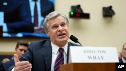 FBI Director Christopher Wray testifies before a House Committee on the Judiciary oversight hearing on Capitol Hill in Washington, July 12, 2023.