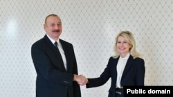 İlham Əliyev və Pia Kauma (Mənbə: Azərbaycan Prezident Administrasiyası)