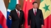 FILE - South African President Cyril Ramaphosa and Chinese President Xi Jinping attend the BRICS Summit in Johannesburg on Aug. 24, 2023. China on Jan. 29, 2024, voiced cautious support for an international court's ruling in South Africa's genocide case against Israel.