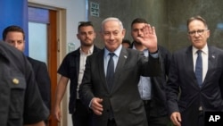 以色列总理内塔尼亚胡在耶路撒冷参加内阁会议。（2023年7月17日）