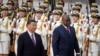 FILE - Republic of Congo's President Felix Tshisekedi, right, and Chinese President Xi Jinping attend a welcoming ceremony at the Great Hall of the People in Beijing, China, May 26, 2023. 