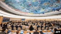 지난달 스위스 제네바에서 유엔 인권이사회 회의가 열리고 있다.