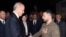Turkish President Recep Tayyip Erdogan, left, shakes hands with Ukrainian President Volodymyr Zelenskyy at the end of their meeting in Istanbul, Turkey, early July 8, 2023. (Turkish Presidency via AP)