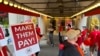 Hotel workers on strike chant and beat drums while picketing outside the Fairmont Copley Plaza hotel on Sept. 1, 2024, in Boston.