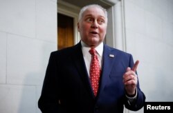 Pemimpin Mayoritas DPR AS Steve Scalise (R-LA) di Gedung Capitol, Washington, D.C., AS, 10 Oktober 2023. (REUTERS/Evelyn Hockstein)