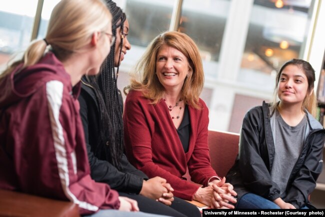 Lori Carrell is the chancellor of University of Minnesota - Rochester. The school is testing a program called "College in 3" that permits students to graduate in three years.