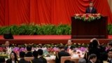 Chủ tịch Trung Quốc Tập Cận Bình phát biểu trong đại yến tại Đại lễ đường Nhân dân trước Ngày Quốc khánh Trung Quốc ở Bắc Kinh vào ngày 28 tháng 9 năm 2023.