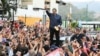El presidente de Venezuela, Nicolás Maduro, en Los Teques, estado Miranda. 