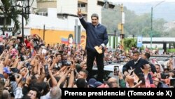 El presidente de Venezuela, Nicolás Maduro, en Los Teques, estado Miranda. 