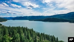 FILE - Montana's Lake Koocanusa is seen on June 16, 2021. Officials from the U.S., Canada and several Indigenous groups announced a proposal, March 11, 2024, to address pollution from coal mining in British Columbia that's contaminating waterways.