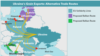 Map: Alternative routes for Ukrainian grain exports