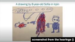 Малюнок 8-річної Софії, з міста Ірпінь, представлений на слуханнях