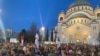 Obeležja ruske jedinice Vagner na desničarskom protestu u Beogradu