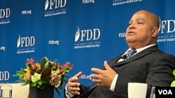 David Panuelo, former president of the Federated States of Micronesia, takes part in a discussion at the Foundation for the Defense of Democracies on Dec. 1, 2023.