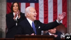 President Joe Biden delivers the State of the Union address to a joint session of Congress at the US Capitol, March 7, 2024.