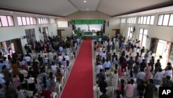 Parishioners attend a Mass at a church in Dili, East Timor, Aug. 11, 2024. Pope Francis will begin a visit to the deeply Catholic country Sept. 9, 2024.