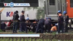 VOA60 World - At least four people dead after two trains collided on Indonesia’s main island of Java