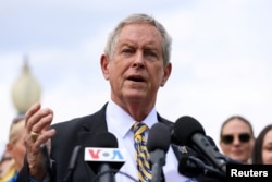 FILE - U.S. Representative Joe Wilson speaks during a press conference on Capitol Hill in Washington, April 25, 2023.